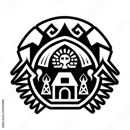 A filled style icon of cave dwelling symbol