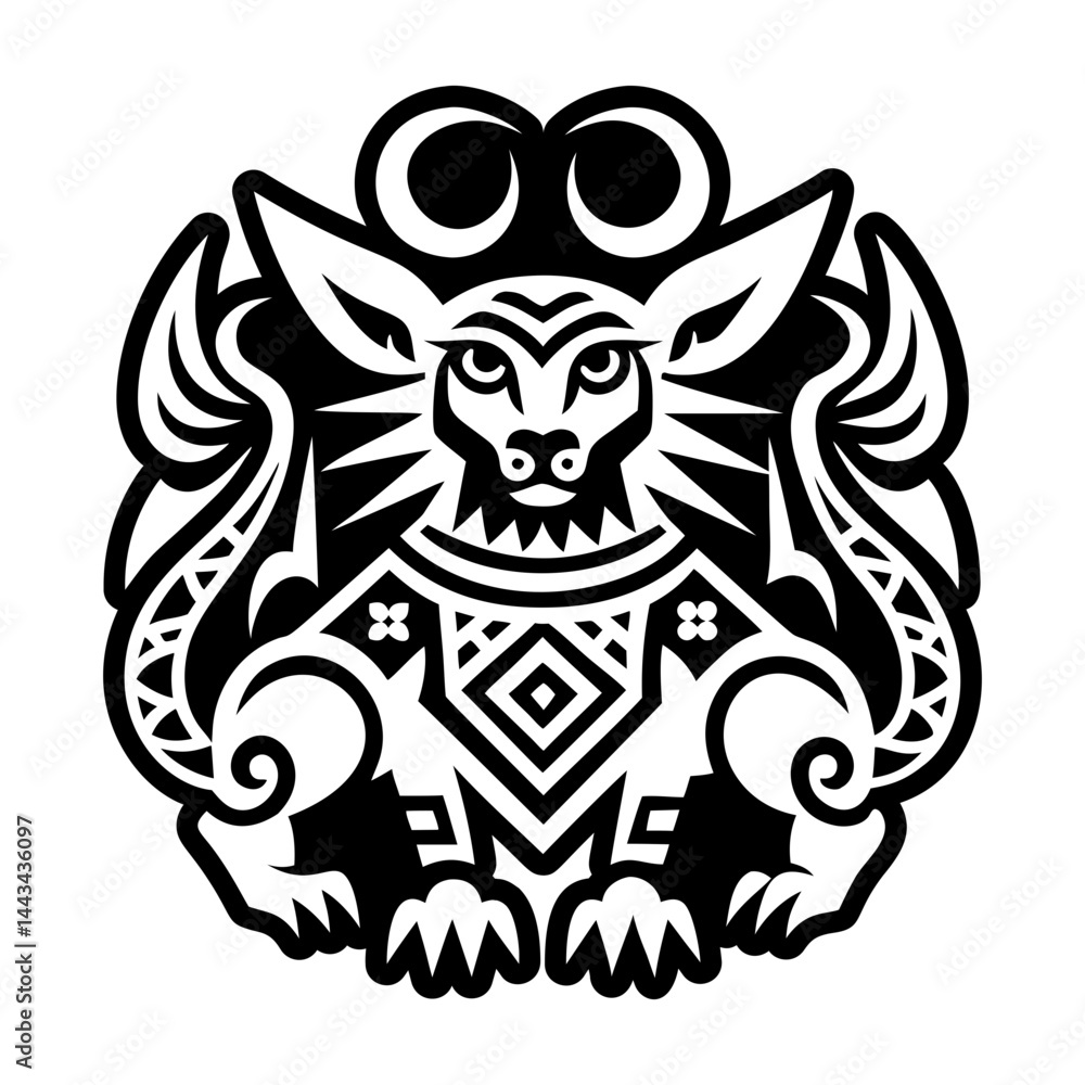 Obraz premium A solid style icon of bastet symbol