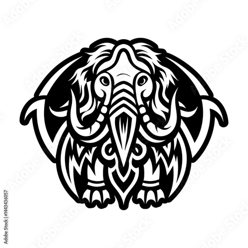 A glyph style icon of mammoth tattoo