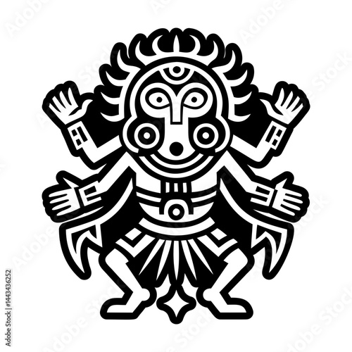 A glyph style icon of ritual dancer symbol
