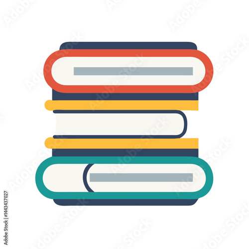 Stack of Books Education Icon – Symbol of Learning, Knowledge, and Academic Growth for Students and Schools