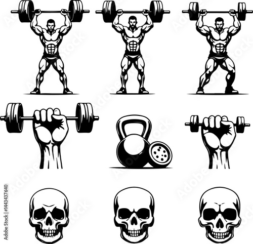  Powerful Deadlift Strength gym vector
