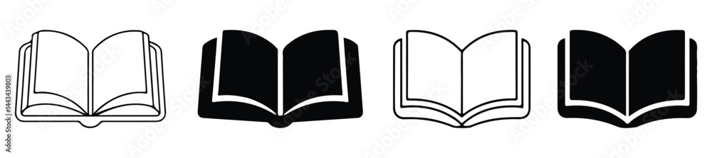 Open book icons illustration education learning Open book icons illustration education learning