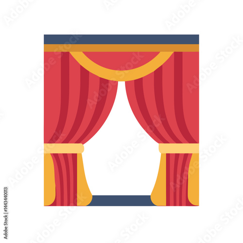 Theater Stage Curtain Icon – Drama and Performance Symbol for Entertainment and Arts Design