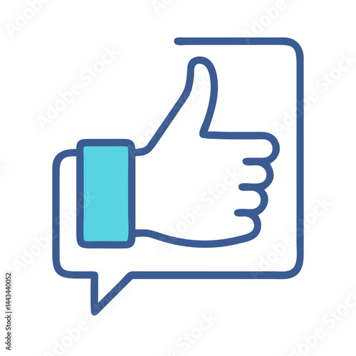 Thumbs Up Like Approval Icon – Positive Feedback Symbol for Social Media and User Interaction