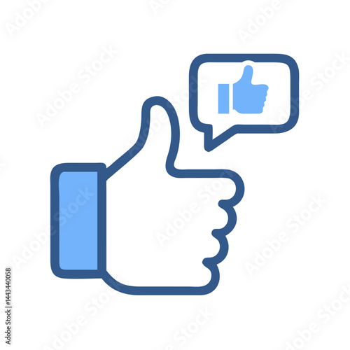 Thumbs Up Like Approval Icon – Positive Feedback Symbol for Social Media and User Interaction