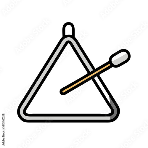 Triangle Percussion Instrument Icon – Simple Metal Rhythm Instrument Symbol for Music and Sound Design