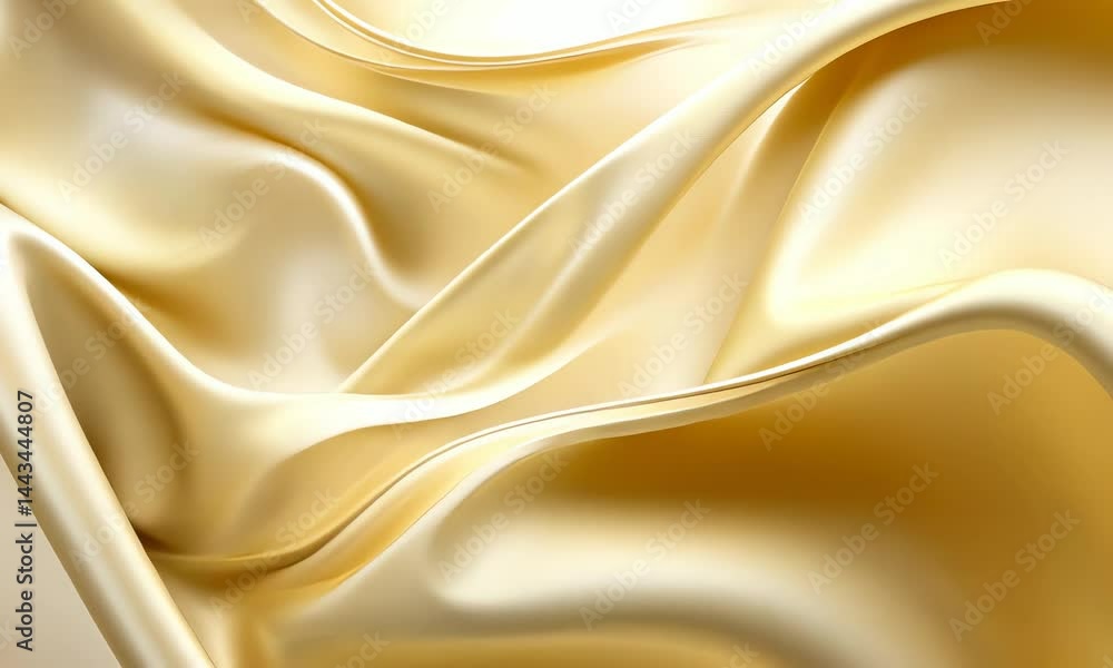 Gold silk fabric draped in flowing curves. Gold silk fabric draped in flowing curves.