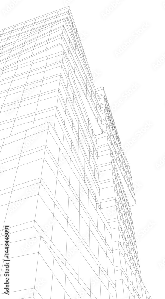 Fototapeta premium Architectural building 3d rendering