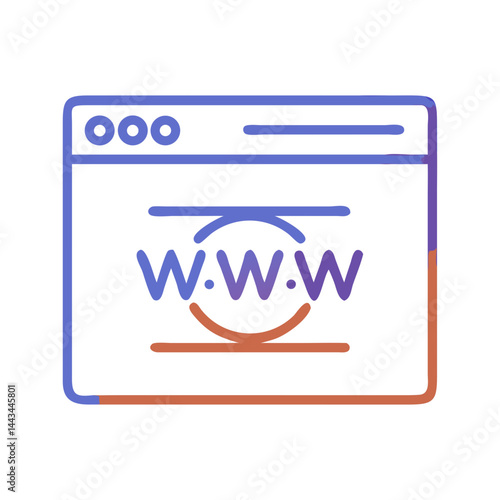 WWW Webpage Internet Icon – Online Website Digital Technology Line Symbol