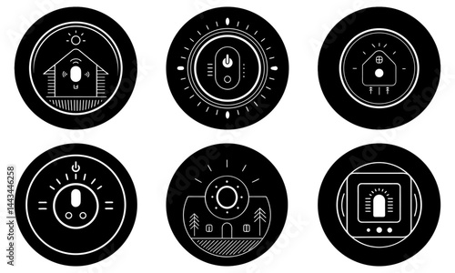 Smart Thermostat silhouette vector