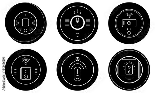 Smart Thermostat silhouette vector