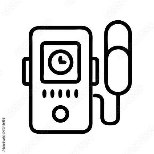 Audio Guide Device Icon – Portable Tour Listening Equipment Line Symbol