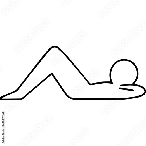 Person in constructive rest pose line drawing on white background
