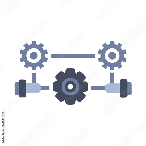 Axle Shaft and Gear Mechanism Icon – Mechanical Engineering Automotive Line Symbol