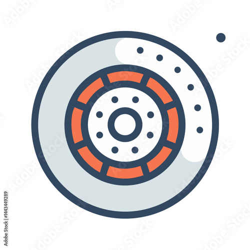 Brake Disc Rotor Icon – Vehicle Braking System Automotive Safety Line Symbol