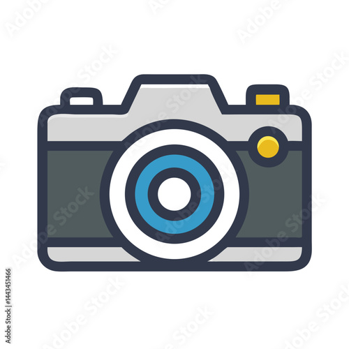 Camera Photography Device Icon – Digital Photo Capture Technology Line Symbol