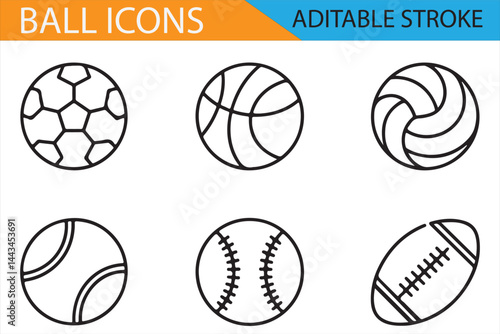 Simple and Clean Icons of Soccer, Basketball, and More for Designers