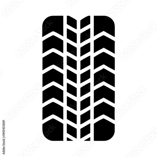 Car Tire Tread Pattern Icon – Vehicle Wheel Grip Safety Line Symbol