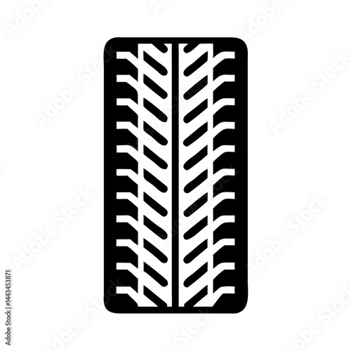 Car Tire Tread Pattern Icon – Vehicle Wheel Grip Safety Line Symbol