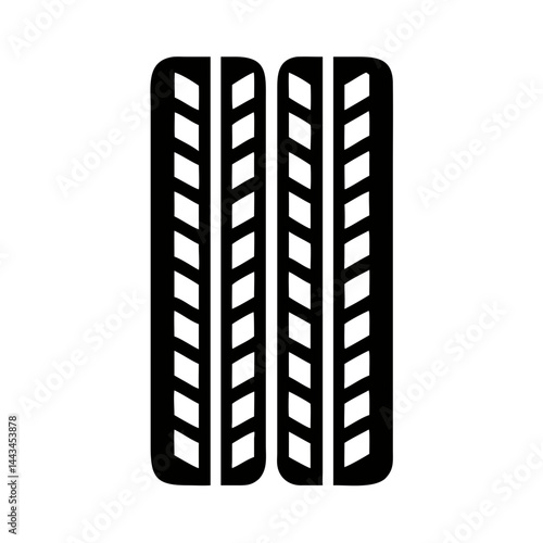 Car Tire Tread Pattern Icon – Vehicle Wheel Grip Safety Line Symbol