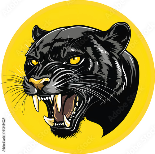 An isolated black panther head , vector, png, t-shirt design