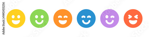 Set of emoticons with different moods. Positive and negative emoji faces collection.