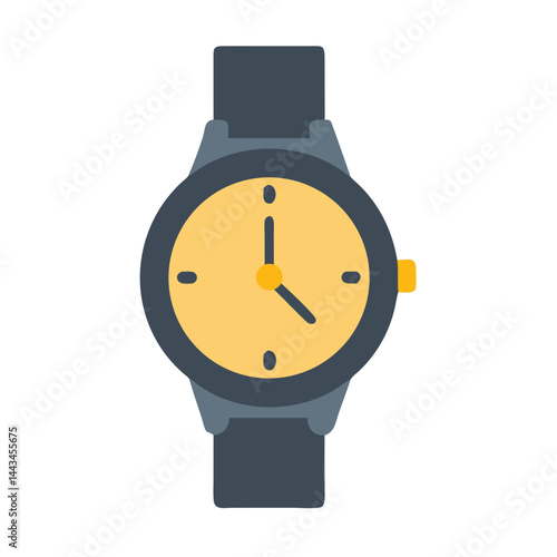 Classic Wristwatch Timepiece Icon – Analog Clock Luxury Watch Line Symbol