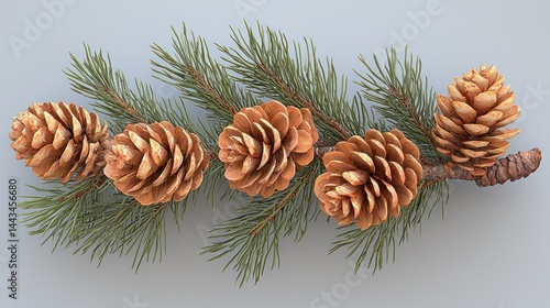 Pine branch with cones