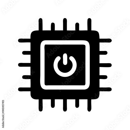 CPU Chip with Wrench Repair Icon – Processor Maintenance & Hardware Fix Outline Vector