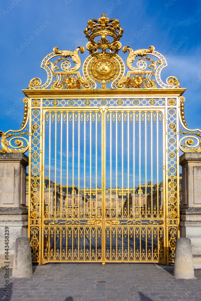 Golden gate of Versailles palace, Paris suburbs, France