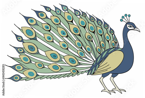 peacock with feathers
