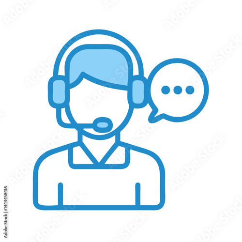 Professional Customer Support Agent Icon: 24/7 Client Service Assistance & Call Center Helpline Design