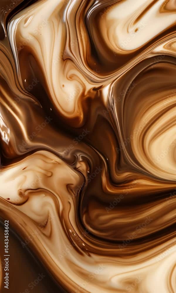 Mesmerizing swirls of chocolate and cream merge in abstract art motion. Mocha mousse background Mesmerizing swirls of chocolate and cream merge in abstract art motion. Mocha mousse background