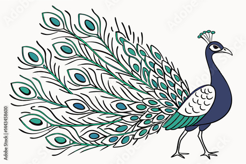 peacock on white background