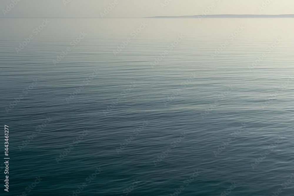 Obraz premium Close-up of calm, flat ocean surface under soft natural light