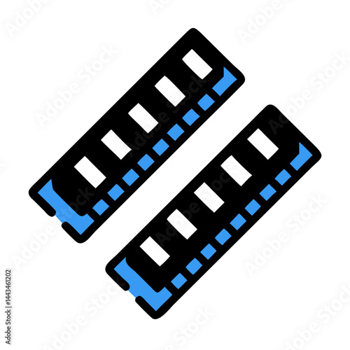 High-Performance Dual RAM Memory Stick Icon: Computer Hardware Upgrade & System Speed Design