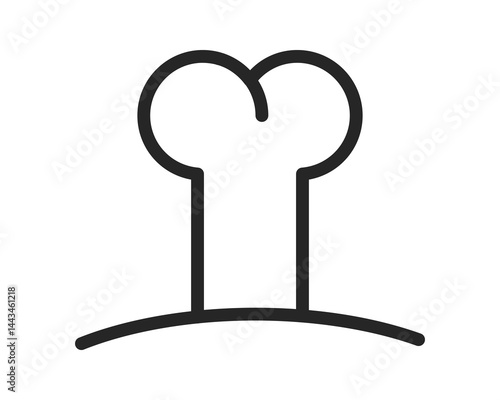 Minimalist icon of a stylized tree with a rounded crown. Symbolizes nature, growth, simplicity. Perfect for ecofriendly designs, branding, or informational graphics.