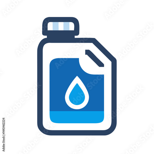 Premium Engine Oil Container Icon: Automotive Lubricant and Car Maintenance Bottle Design