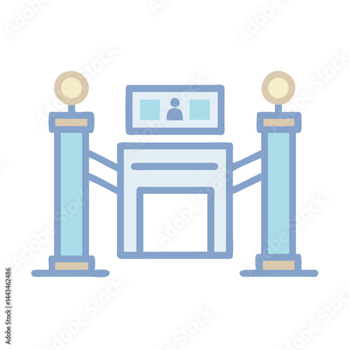 Grand Exhibition Entrance Gate Icon: Professional Event Portal & Gallery Access Design