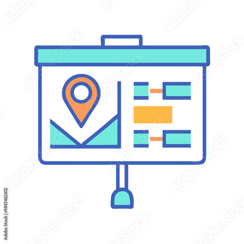 Professional Exhibit Map on Presentation Board Icon: Gallery Floor Plan & Exhibition Guide