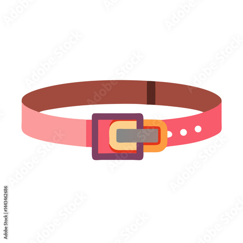 Stylish Fashion Belt Accessory Icon: Premium Leather Waist Strap Apparel Design