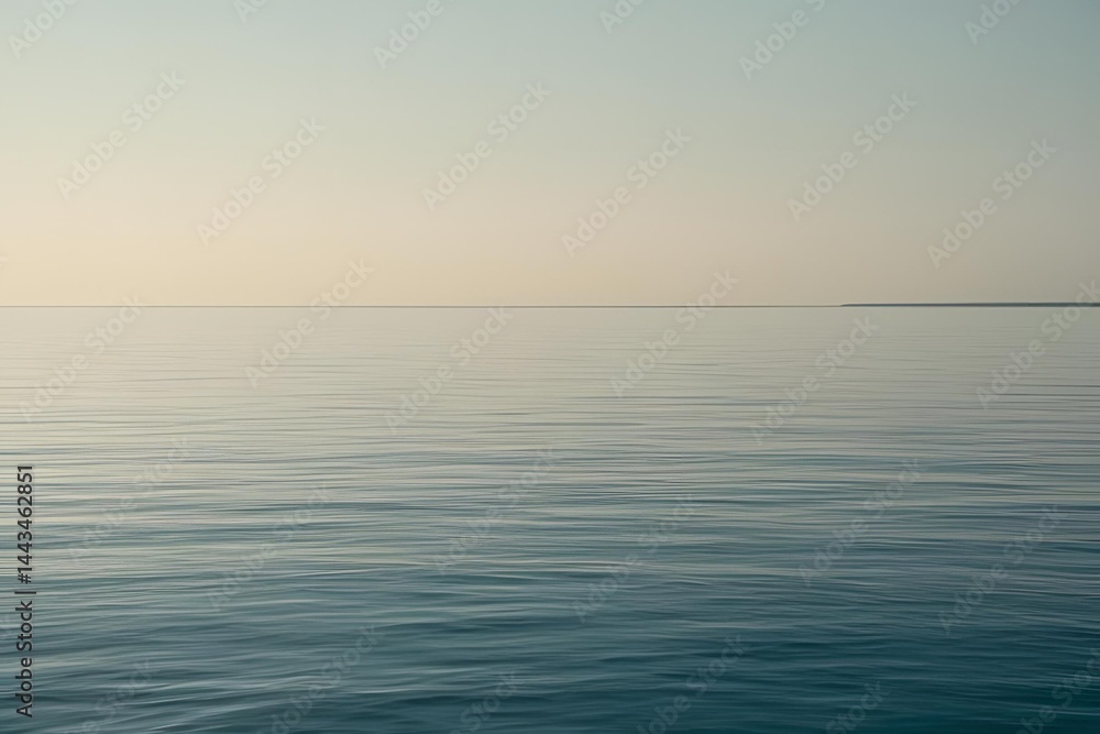 Obraz premium Close-up of calm, flat ocean surface under soft natural light