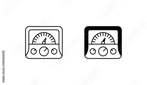 Ammeter icon design with white background stock illustration