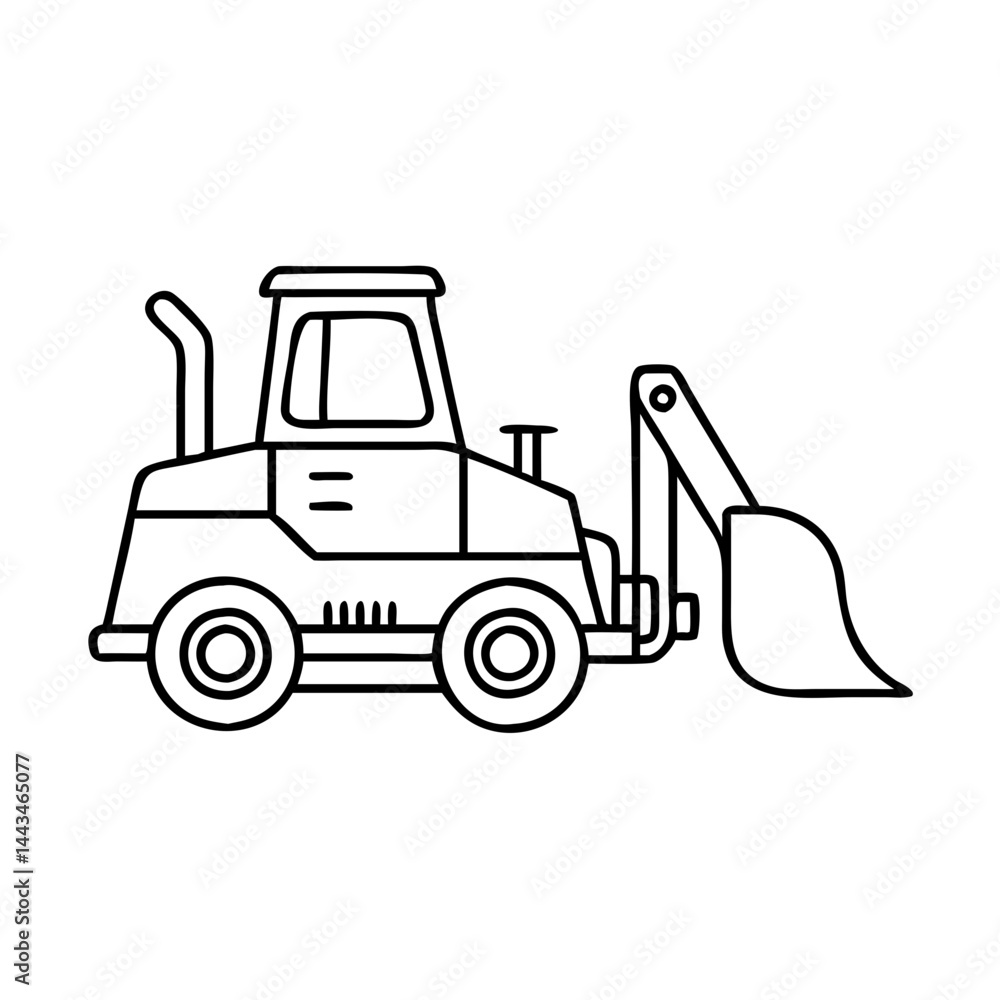 Naklejka premium monochrome bulldozer icon, monochrome bulldozer vector illustration-simple illustration of monochrome bulldozer, perfect for monochrome bulldozer logos and icons
