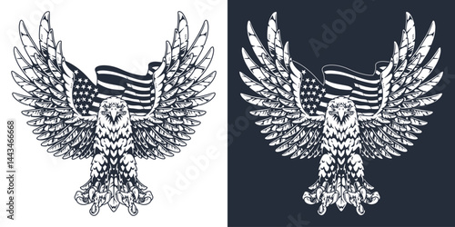 Eagle with American flag design