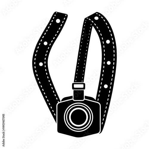 Retro Camera Strap silhouette vector
