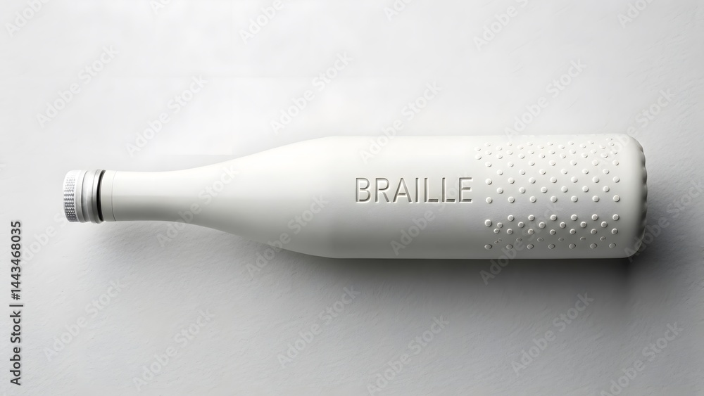 White Wine Bottle with Braille Texture