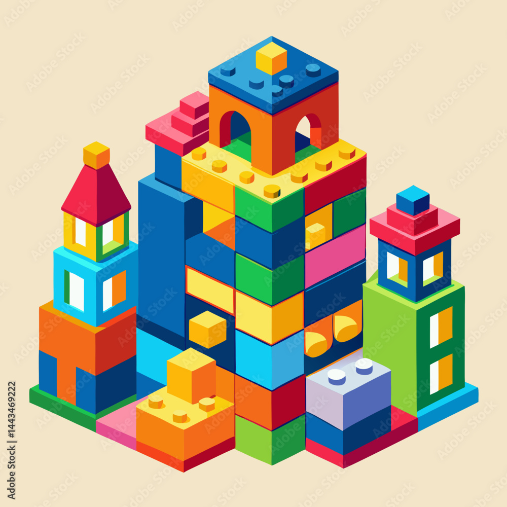 Fototapeta premium Colorful Toy Building Blocks