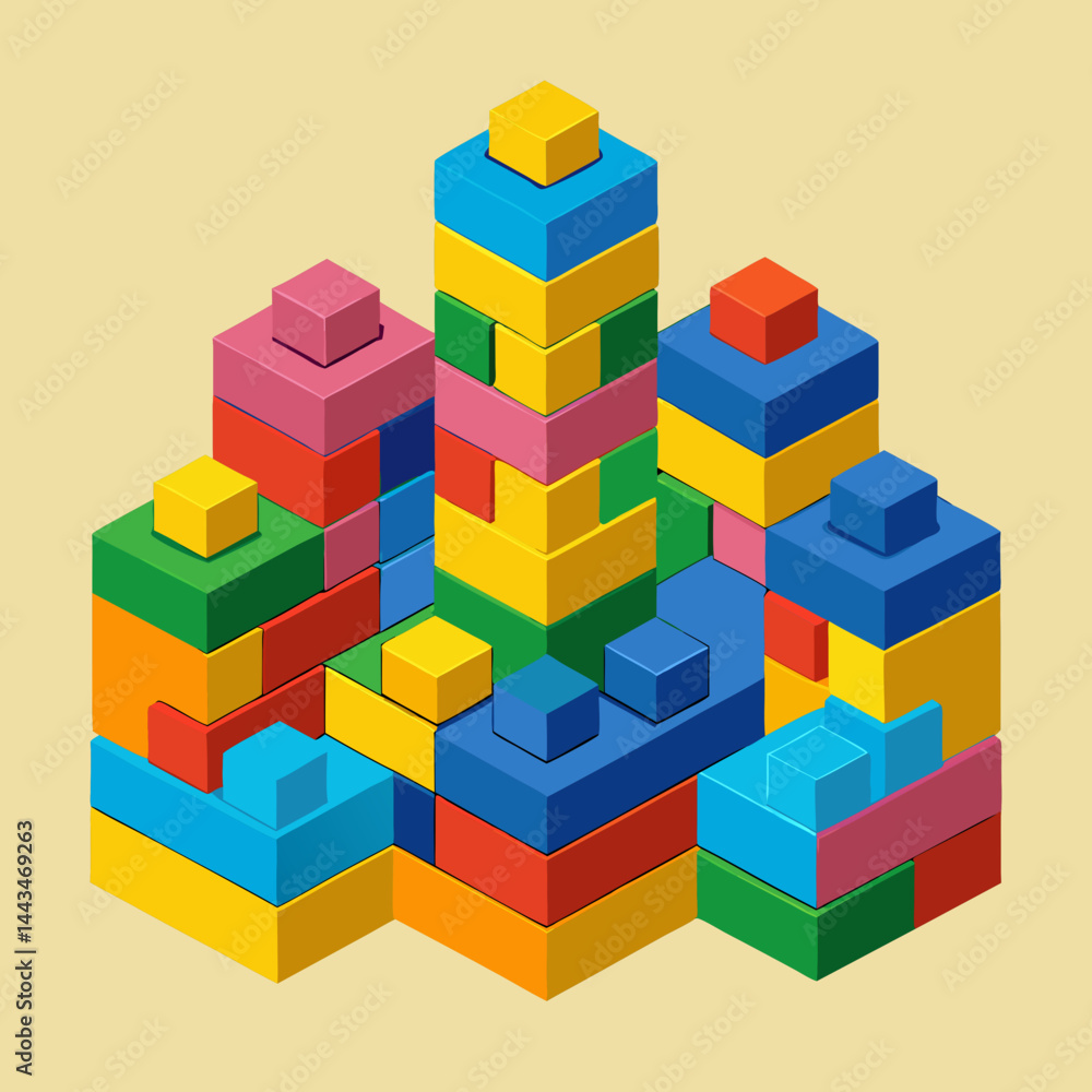 Fototapeta premium Colorful Toy Building Blocks